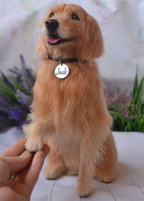 Needle Felted Golden Retriever Realistic Sculpture Of Your Pet Etsy