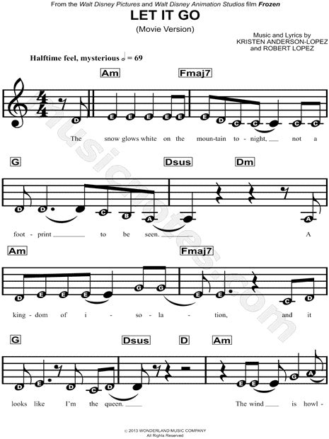 It also is helpful that the sheet music in particular for this song is free! Let It Go- Violin Sheet Music | John | Pinterest