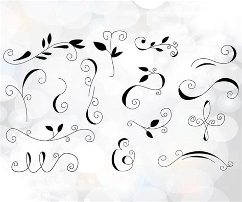 Swirls Svg Vines Clipart Svg Png Dxf Eps Pdf Files For Etsy