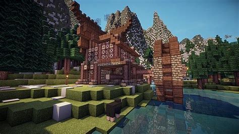 Minecraft / easy minecraft building system with 5x5 house. Nordic Sawmill Minecraft Project