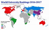Number of universities in the Top 500 - Vivid Maps