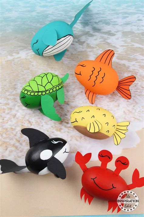 Diy Ocean Craft For Kids Blue Whale Crab And Fish · The Inspiration Edit