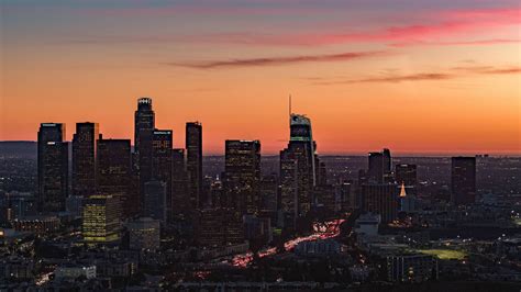 Sunset Over Downtown Los Angeles Ca 5254x2952 Los Angeles Sunset