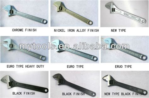 250mm Adjustable Types Of Wrenches With Green Dipped
