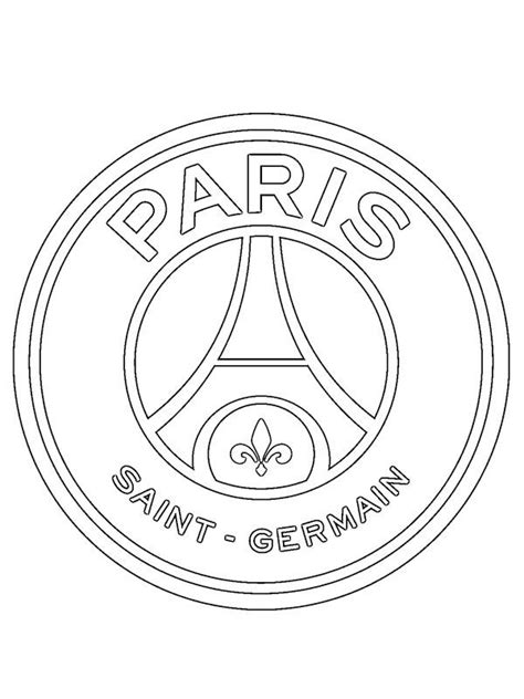 The Paris Saint Germain Logo Is Shown In This Black And White Drawing
