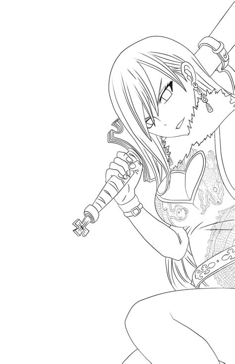 Fairy Tail Lineart Part 2 Erza By Tobeyd On Deviantart