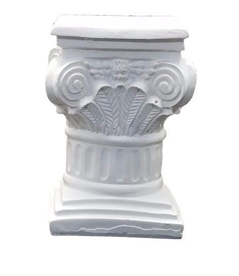 5 Tall Poly Resin Pillar White Small Pedestal Stand 3 X 3 Top And