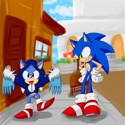 Sonic Classic And Sonic Modern In Spagonia By Criselerizo On Deviantart