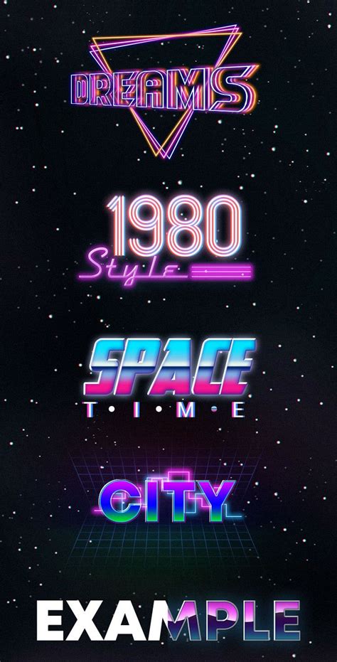 Free 80s Retro Style Text Effect Psd Graphic Design Text Retro