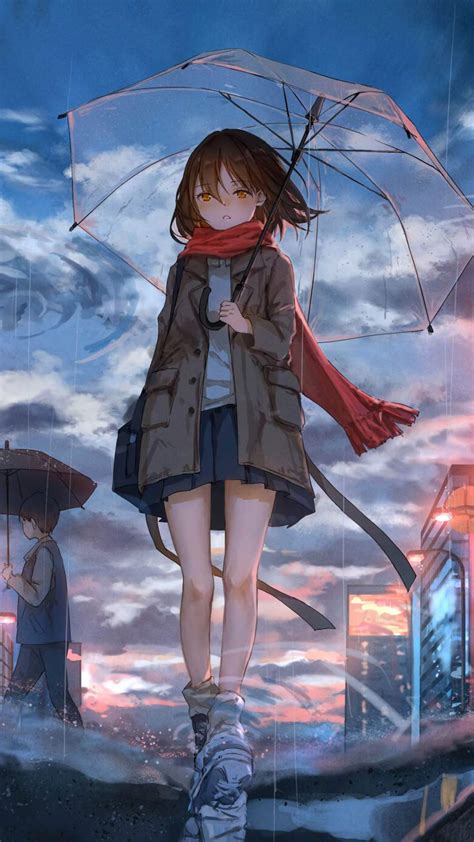 Anime Girl In Rain Iphone Wallpapers Iphone Wallpapers