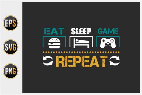 Eat Sleep Game Repeat Logo Soakploaty
