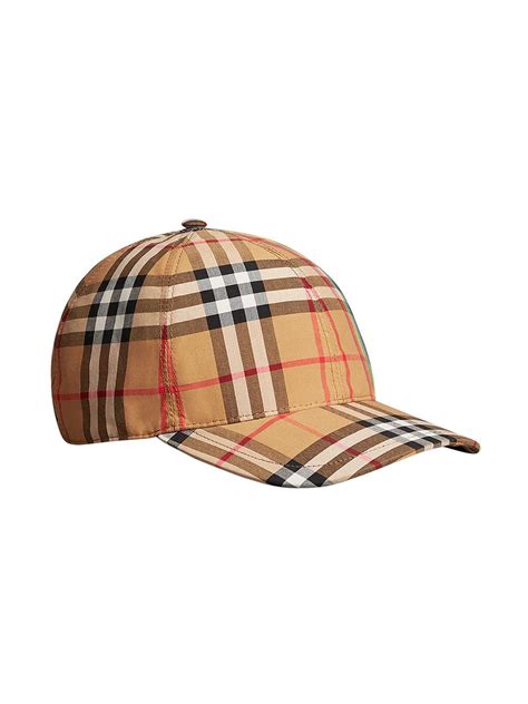 Burberry Cotton Rainbow Vintage Check Baseball Cap In Brown Lyst