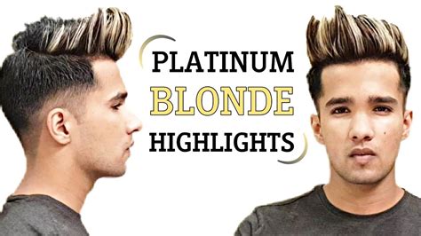 Platinum Blonde Highlights On Black Hair Blonde Hair Color For Men