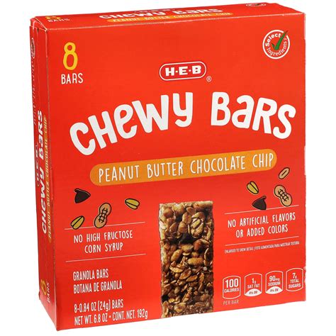 H E B Peanut Butter Chocolate Chip Chewy Bars Shop Granola Snack