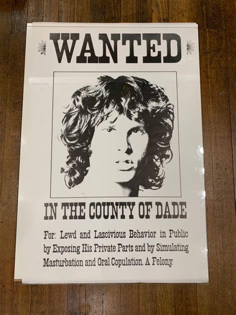 Wanted Jim Morrison Poster The Doors Poster Vintage Poster Etsy