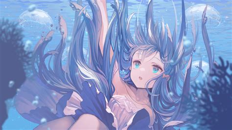 Anime Anime Girls Ritsuki Artwork Underwater Wallpaper Resolution