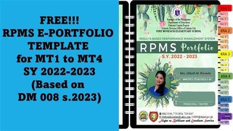 Rpms E Portfolio For Highly Proficient Teachers Sy 2022 2023 Based On