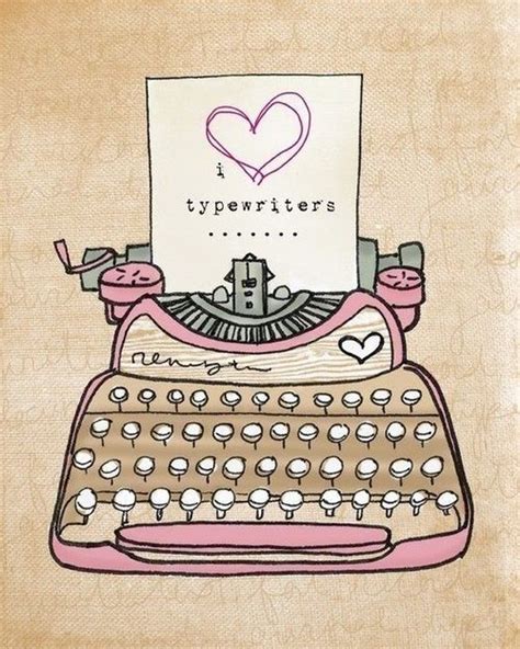 I Love Typewriters Typewriter Illustration Canvas Art Prints