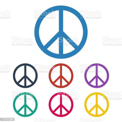 Peace Symbol Icons Set On White Background Stock Illustration