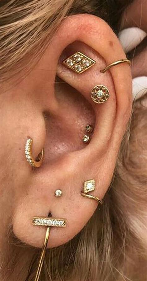 Cute Multiple Ear Piercing Ideas Cartilage Helix Tragus Conch Jewelry