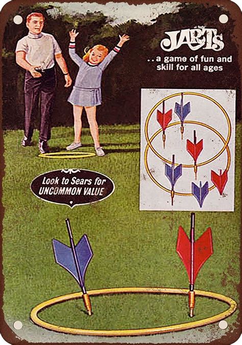 Jarts Lawn Darts Game Vintage Look Reproduction Metal Tin Sign X Inches You Can Get