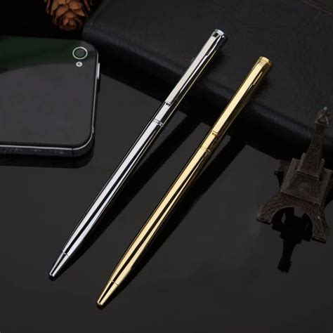 Custom Logo Mini 07mm Stainless Steel Metal Ballpoint Pen Stylo Luxury