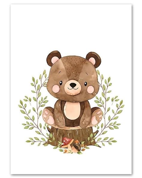 Baby Posters Animal Posters Cute Animal Illustration Watercolor