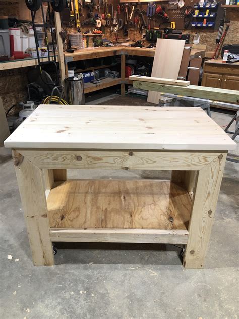 Scrap Wood 2x6 Workbench With Retractable Wheels Story And Link To