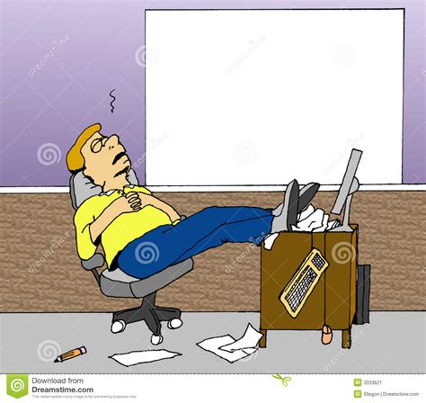 Sleeping On The Job Stock Illustration Illustration Of Exhausted 3333621