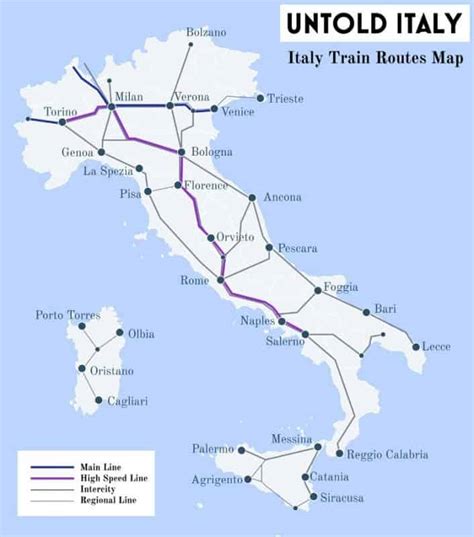 Map Of Italy Train Stops Map Of World