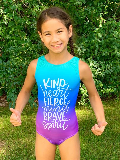 Girls Brave Spirit Purple Gymnastics Leotard Etsy Gymnastics