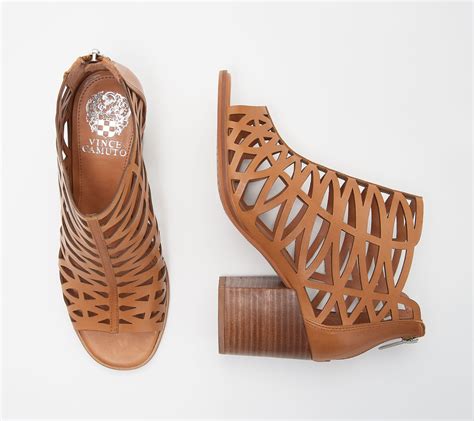 Vince Camuto Leather Cut-Out Heeled Sandals- Kevston - QVC.com