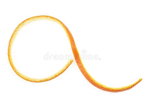 Peau Dorange Unique Sur Le Fond Blanc Torsion Orange Fin Spirale