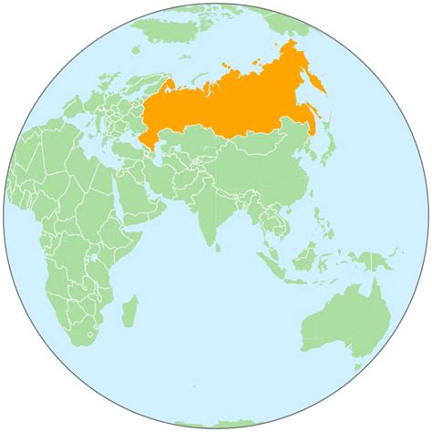 Russia On Globe Geographycountrymapsgloballocationasiarussia