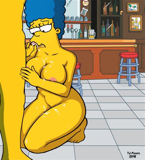 Rule 34 Big Breasts Blowjob Cum Cum In Mouth Faceless Male Fjm Male Marge Simpson On Knees