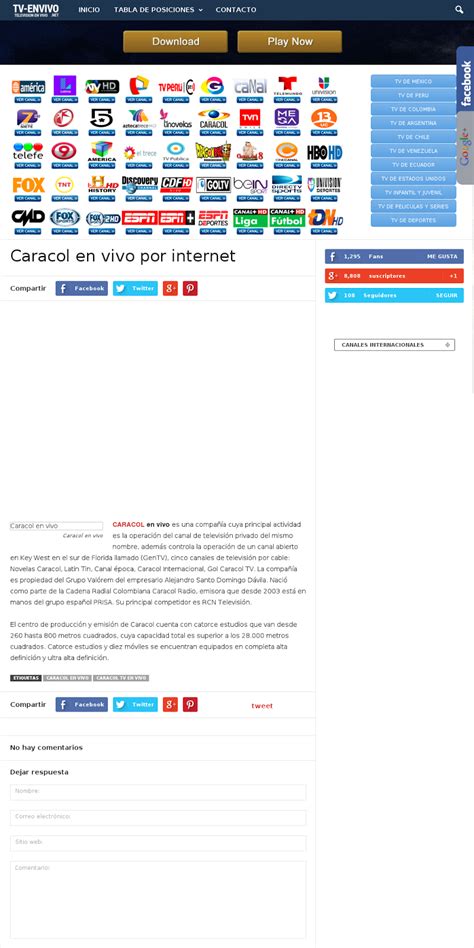 Cadena radial colombiana de televisión s.a. Ver Caracol Internacional En Vivo Online Gratis ...