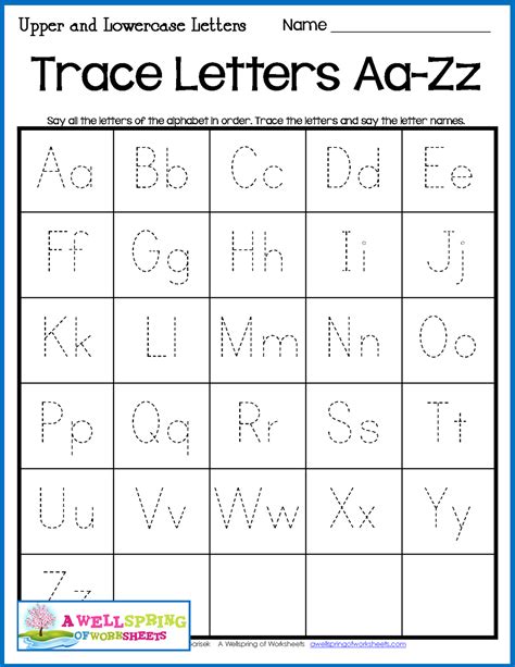 Letter Tracing Worksheets Uppercase And Lowercase Letters A Set Of 30