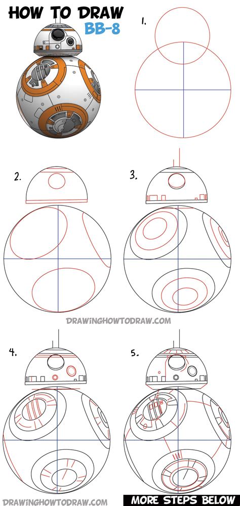 How To Draw Bb 8 Beeby Ate Droid From Star Wars Drawing Tutorial How To Draw Step By Step