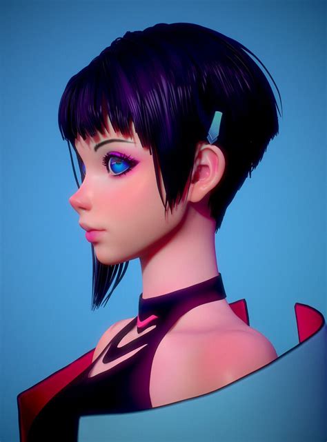 Artstation Cyber Hunter S Zero 3d Olya Anufrieva Character Design Girl Concept Art