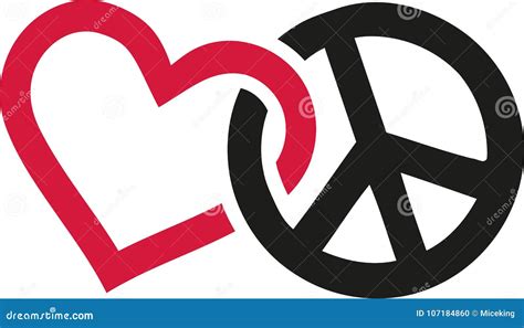 Love Peace Signs Intertwined Stock Illustrations 2 Love Peace Signs