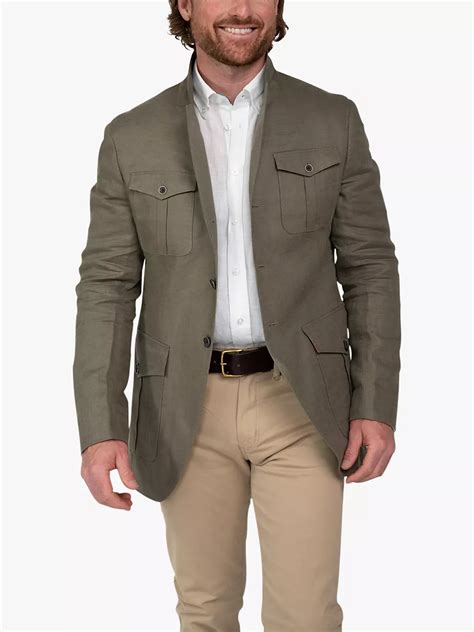 Koy Linen Safari Jacket Khaki At John Lewis And Partners