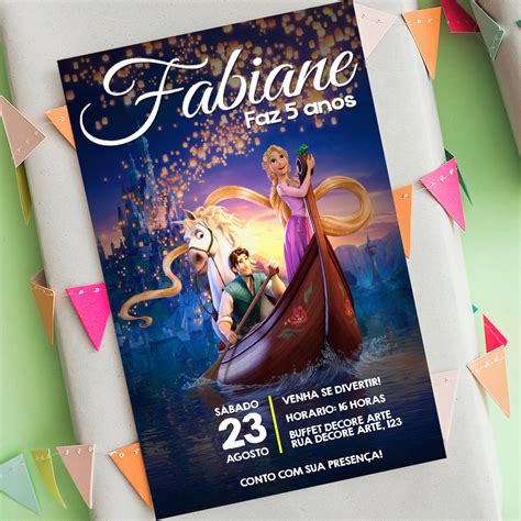 Convite Digital Rapunzel Princesa Da Disney Elo7