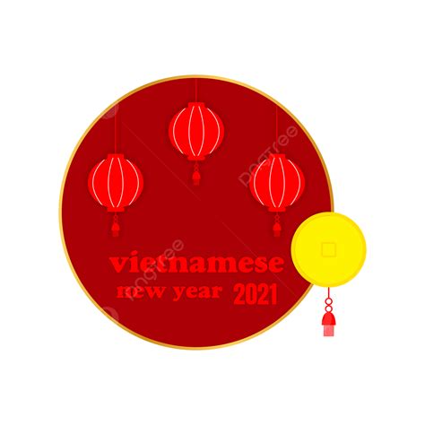 Vector Vietnames New Year 2021 Decoration Lamp Design Vector