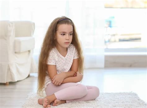 Little Girl Sitting On Rooms Floor Stock Photo By ©tan4ikk 405597268