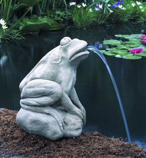 Animal Yard Fountains Home Garden Frog Statue Stone Garden Statues