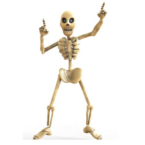 3d Model Skeleton Toon Vr Ar Low Poly Rigged Animated Max Obj Fbx