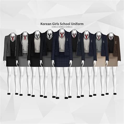 Korean Girls School Uniform Gorilla X3
