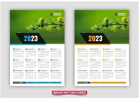 Diseño De Plantilla De Calendario De Pared 2023 Vector Premium