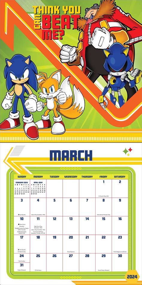 Sonic The Hedgehog Calendar 2025
