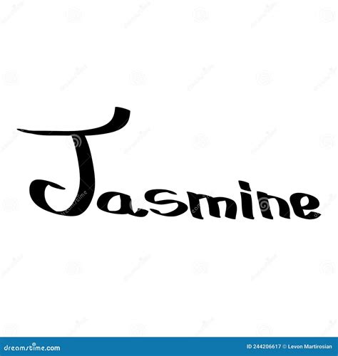 Jasmine Name Lettering Tinsels Vector Illustration